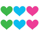 Neon Heart Pasties 3 Pk Green Blue Pink for Confident Style Pasties